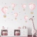 Montegoni Wandsticker Rosa Schlafender Babyelefant mit Heißluftballon Bild 2