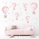 Montegoni Wandsticker Rosa Schlafender Babyelefant mit Heißluftballon Bild 3