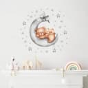 Montegoni Wandsticker Gute Nacht Babytiere Schlafend auf Mond Bild 2