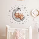 Montegoni Wandsticker Gute Nacht Babytiere Schlafend auf Mond Bild 4