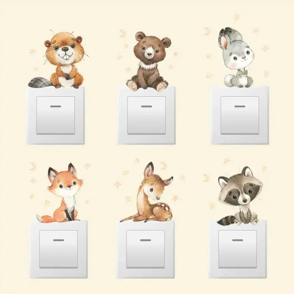 Montegoni Wandtattoo Eichhörnchen & Hase – Bunte Wandsticker PVC - Bild 2