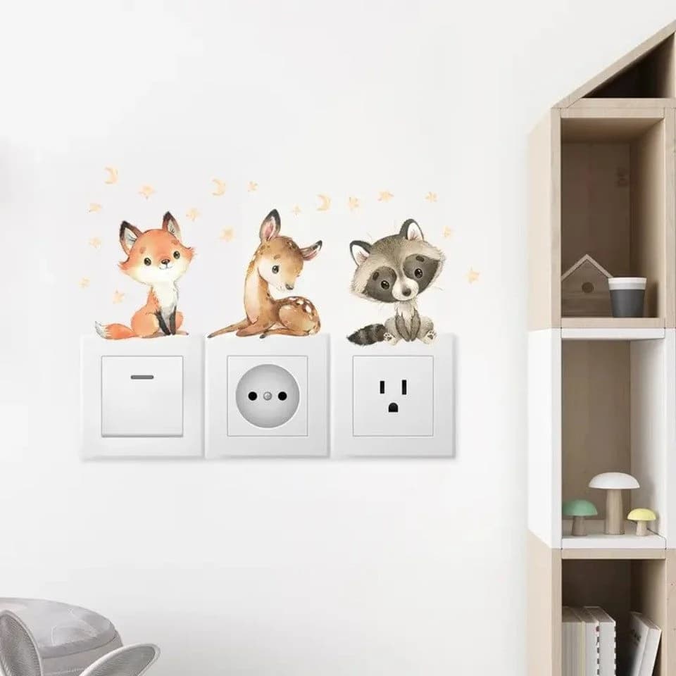 Montegoni Wandtattoo Eichhörnchen & Hase – Bunte Wandsticker PVC - Bild 4