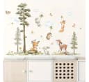 Montegoni Wandsticker Hasen Fuchs Hirsch Baum Kinderzimmer Bunt Bild 1