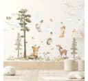 Montegoni Wandsticker Hasen Fuchs Hirsch Baum Kinderzimmer Bunt Bild 2