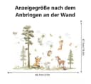 Montegoni Wandsticker Hasen Fuchs Hirsch Baum Kinderzimmer Bunt Bild 3
