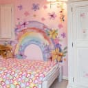 Montegoni Wandsticker Handgemalte Regenbogen-Blumen Selbstklebend Bild 2