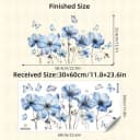 Montegoni Wandtattoo Blumen & Schmetterlinge Blau Selbstklebend Wasserdicht Bild 1