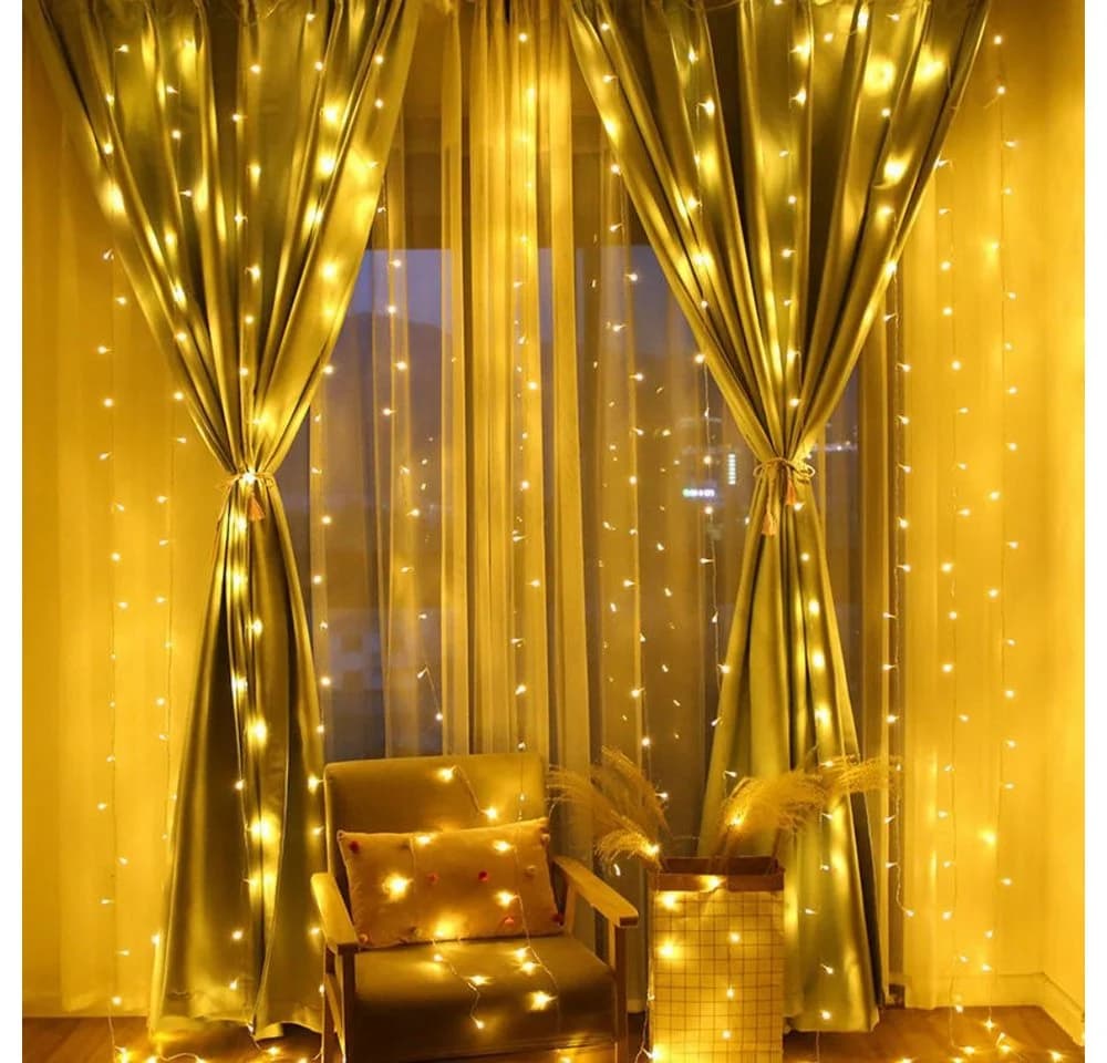Montegoni LED-Lichtervorhang 3x3m 300 Warmweiß LEDs - Bild 5