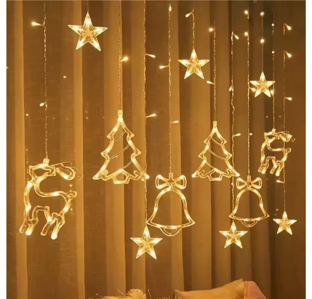 Montegoni Lichterkette Schneefloken Lichtvorhang 2,3m 8 Modi EU-Stecker - Bild 3