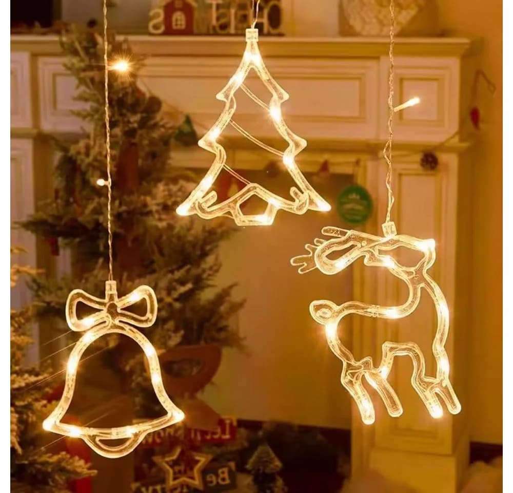 Montegoni Lichterkette Schneefloken Lichtvorhang 2,3m 8 Modi EU-Stecker - Bild 4