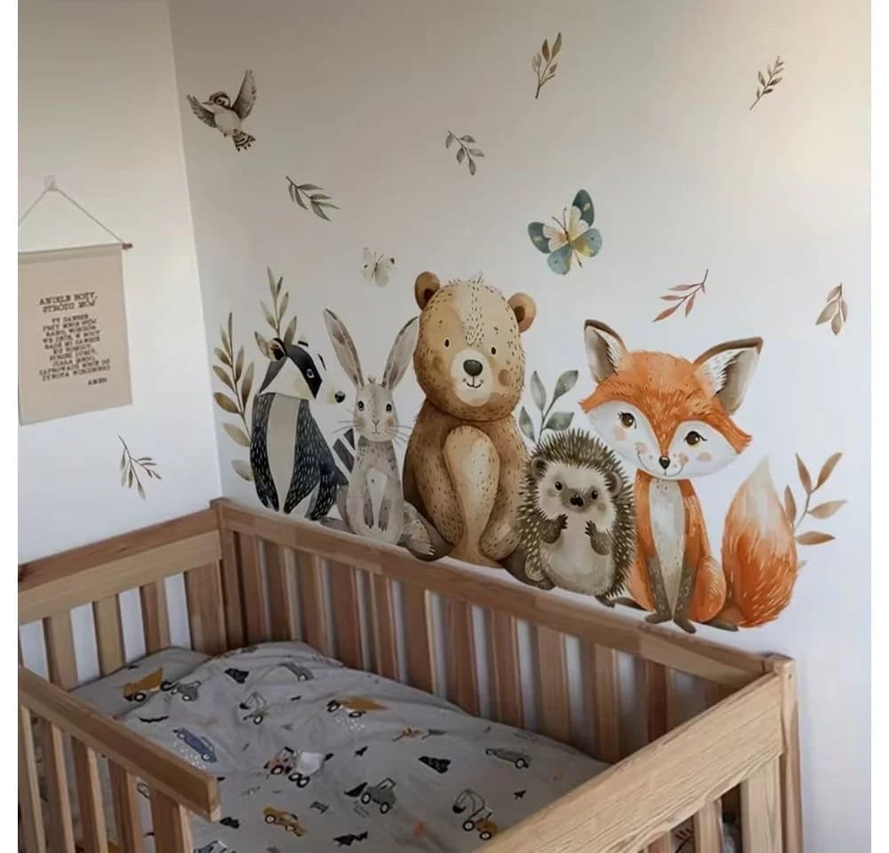 Montegoni Wandsticker Tiere Kinderzimmer Cartoon 2er Set Selbstklebend - Bild 4