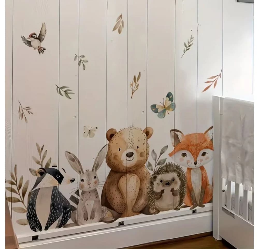 Montegoni Wandsticker Tiere Kinderzimmer Cartoon 2er Set Selbstklebend - Bild 5