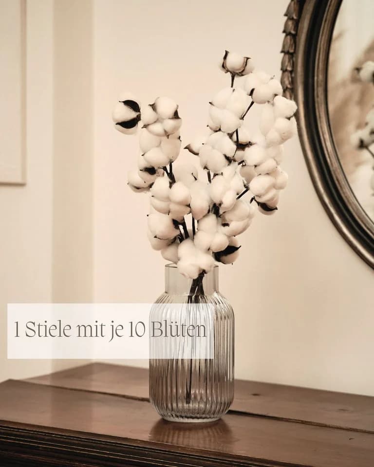 Nina-Maria's Deko Gold Baumwollzweig Trockenblume 53 cm