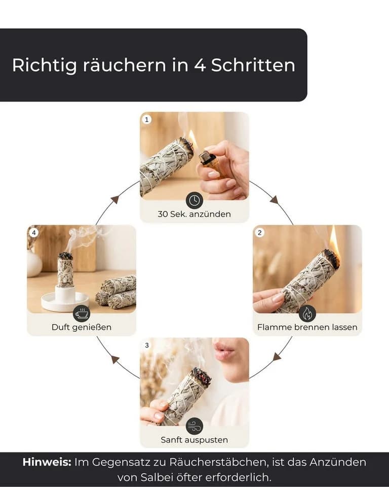 Incensera Räucherbündel Weißer Salbei 3er Pack Handgebunden - Bild 4