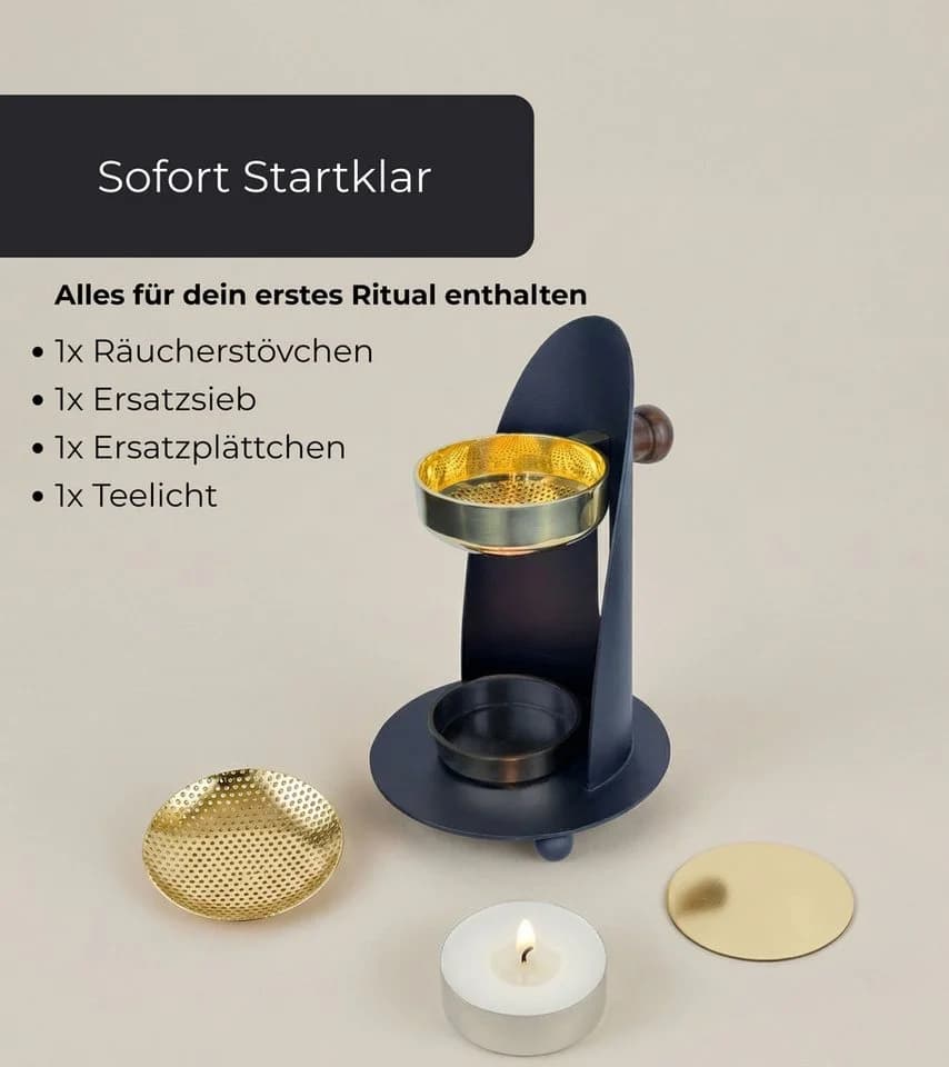 Incensera Räucherstövchen Weihrauchbrenner Gold - Bild 4