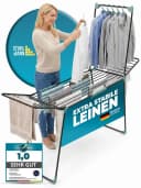 STAHLMANN Wäscheständer Schwarz XXL 30 m mit Kleiderstange, klappbar, Rollen Bild 2
