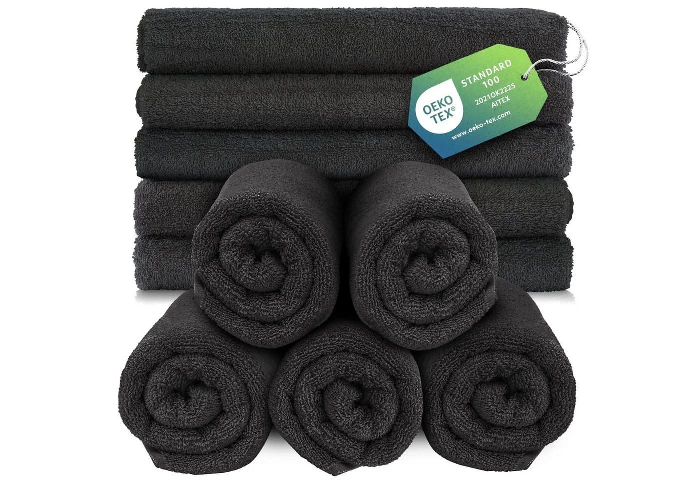 Slummer Seiftuch 10er Set Anthrazit 100% Baumwolle Frottier - Bild 2