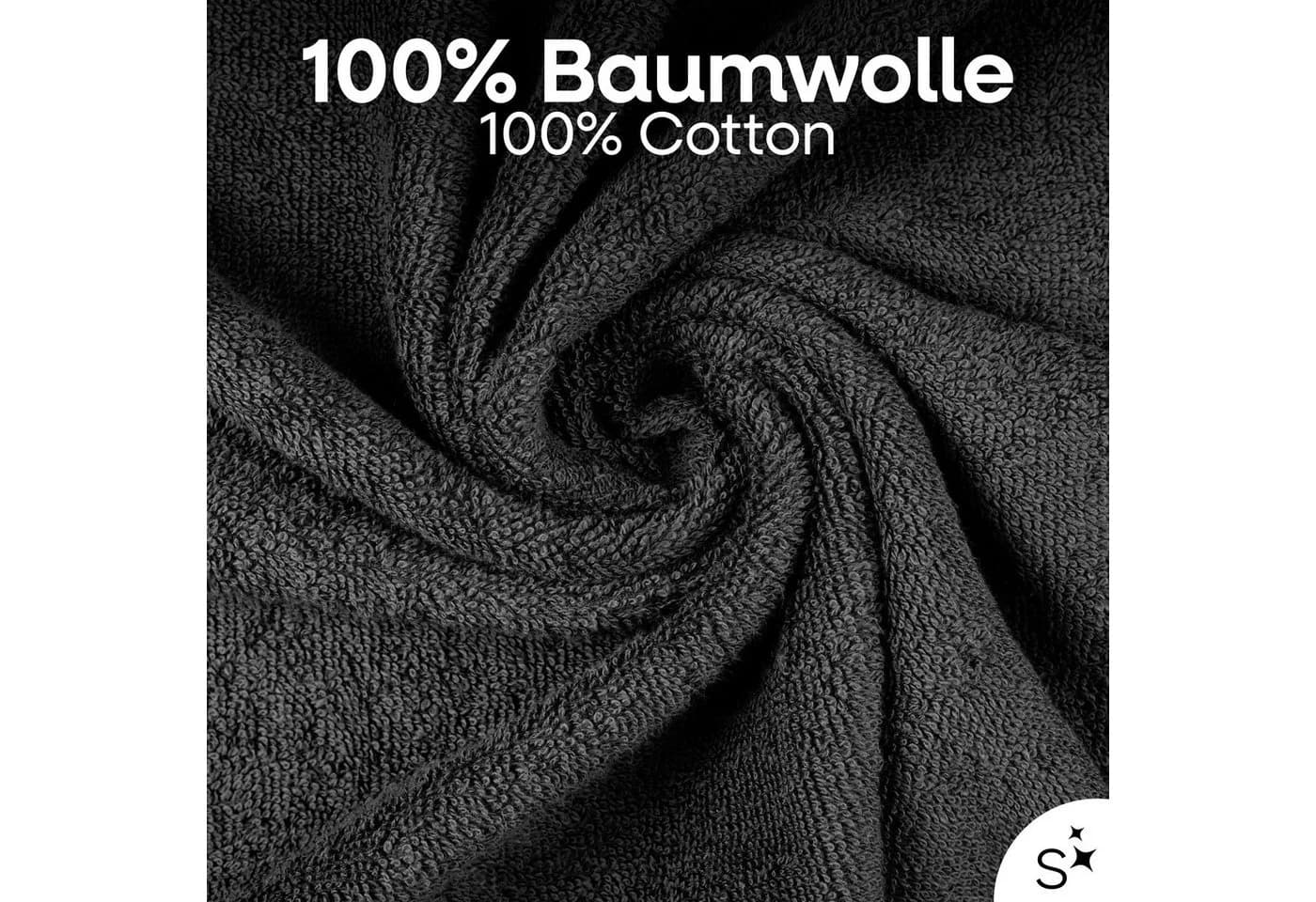 Slummer Seiftuch 10er-Set Anthrazit 30x30cm 100% Baumwolle - Bild 3