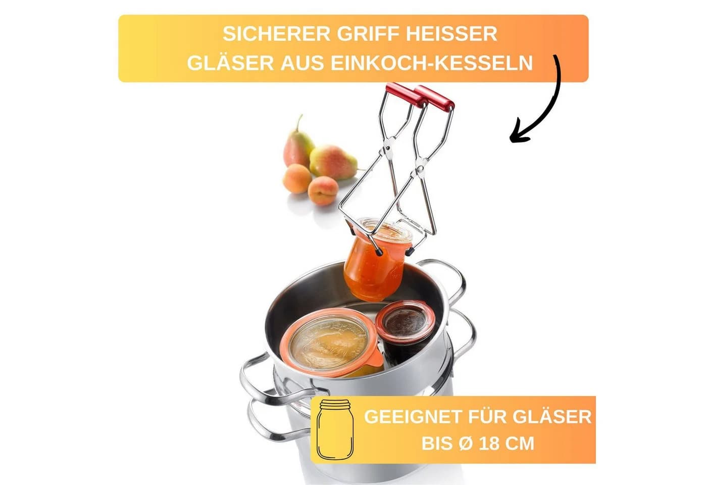 Thiru Einmachglas Glasheber verchromt 4-Punkt-Technik kühlbleibend - Bild 5