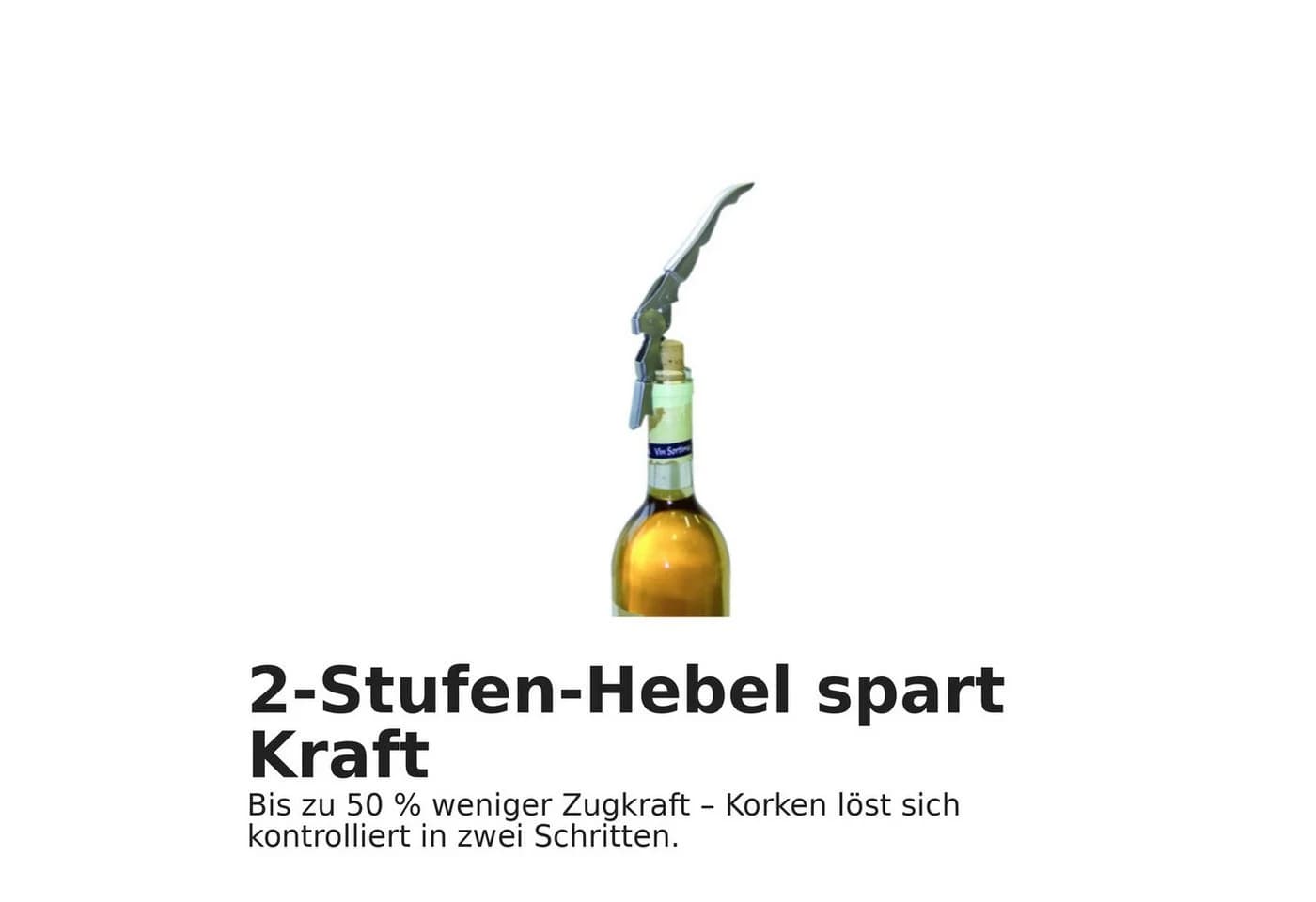 Thiru Korkenzieher Kellnerbesteck 2-tlg. Edelstahl mit 2-Stufen-Hebel