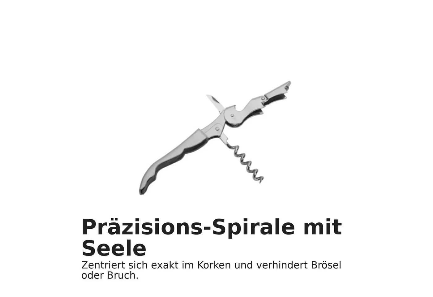 Thiru Korkenzieher Kellnerbesteck 2-tlg. Edelstahl mit 2-Stufen-Hebel - Bild 3