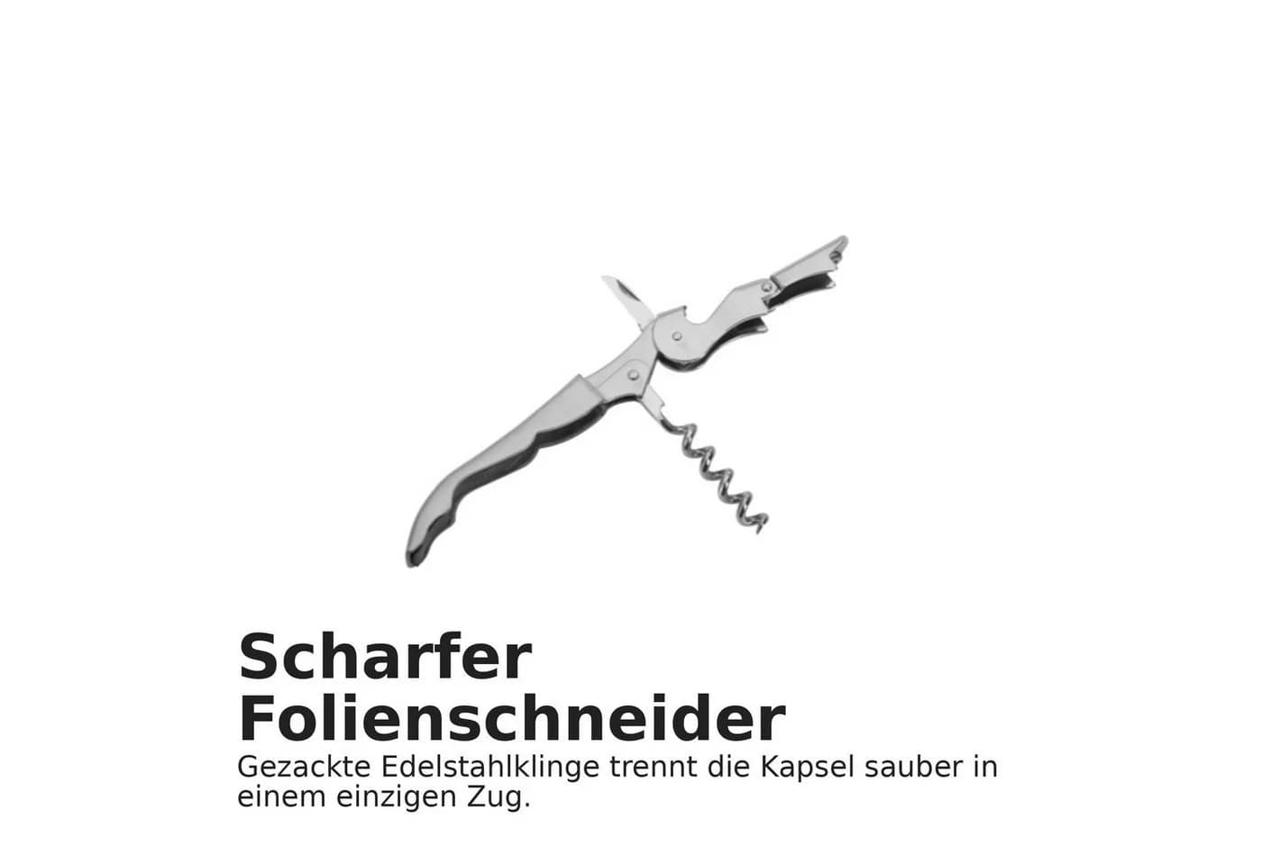 Thiru Korkenzieher Kellnerbesteck 2-tlg. Edelstahl mit 2-Stufen-Hebel - Bild 4