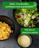 Thiru Salatschüssel 6-tlg. Schwarz mit Deckel, Seiher & Besteck Bild 3
