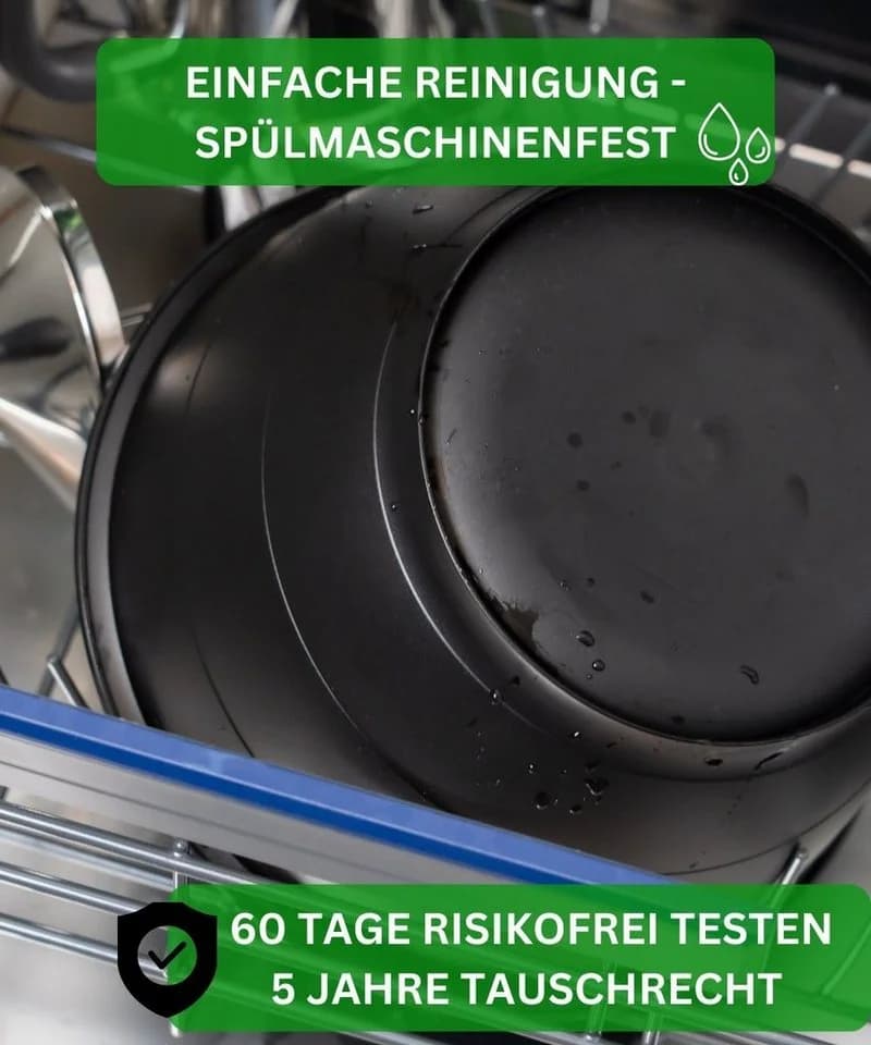 Thiru Salatschüssel 6-tlg. Schwarz mit Deckel, Seiher & Besteck - Bild 5
