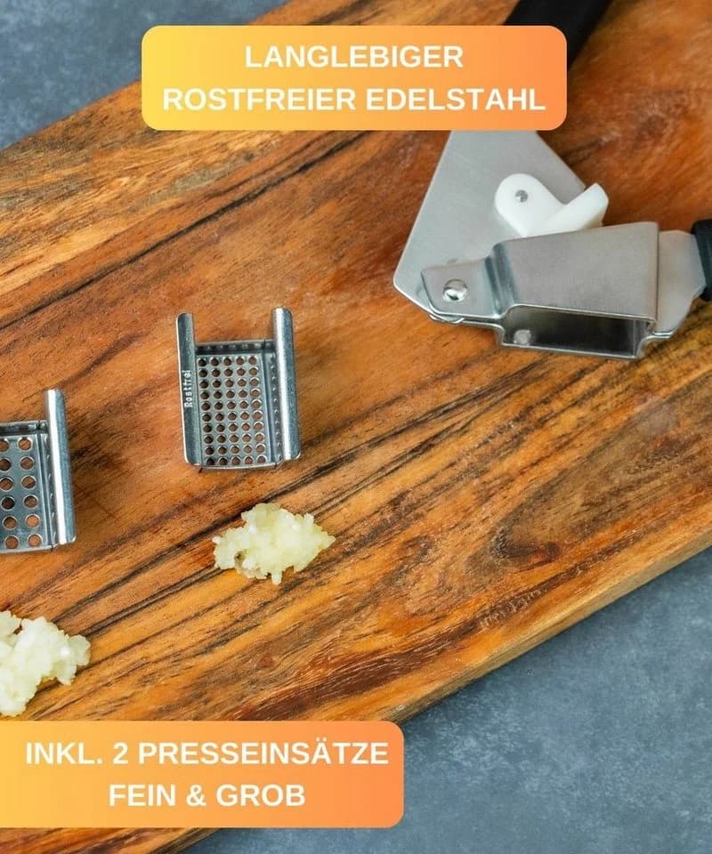 Thiru Knoblauchpresse Schwarz - Vielseitig für Knoblauch, Ingwer & Zwiebeln - Bild 4
