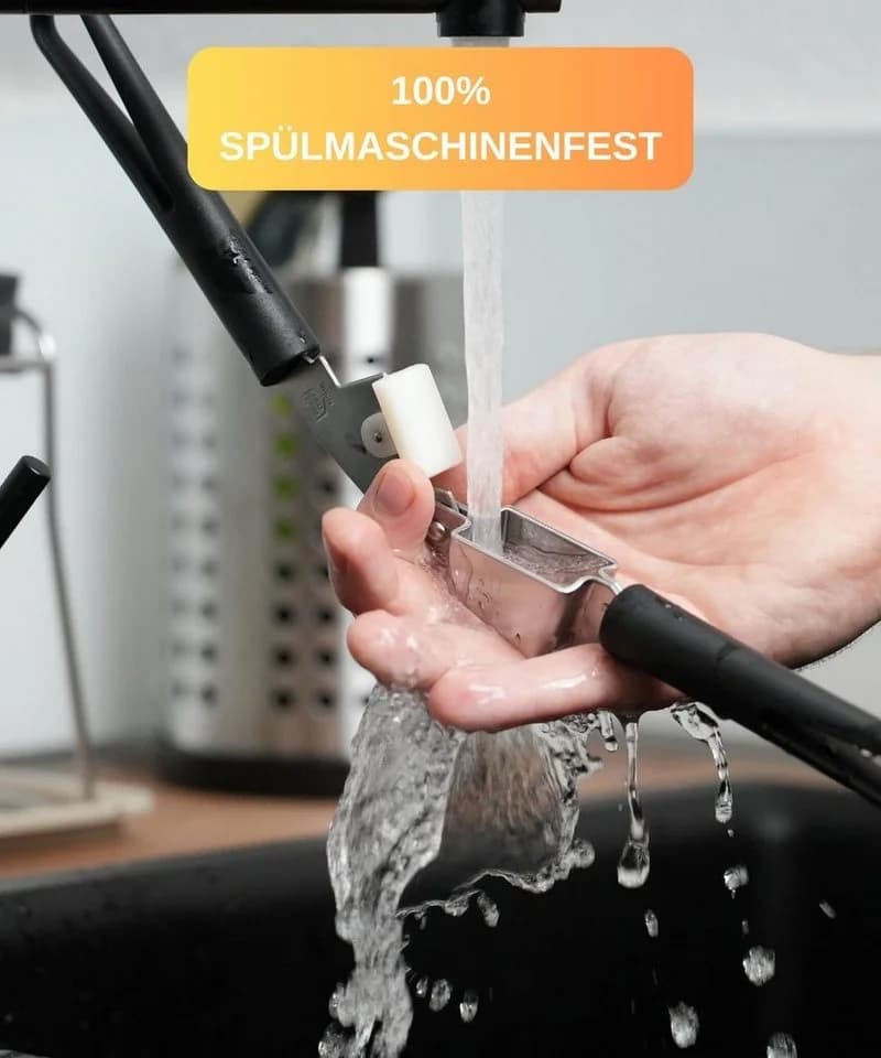 Thiru Knoblauchpresse Schwarz - Vielseitig für Knoblauch, Ingwer & Zwiebeln - Bild 5