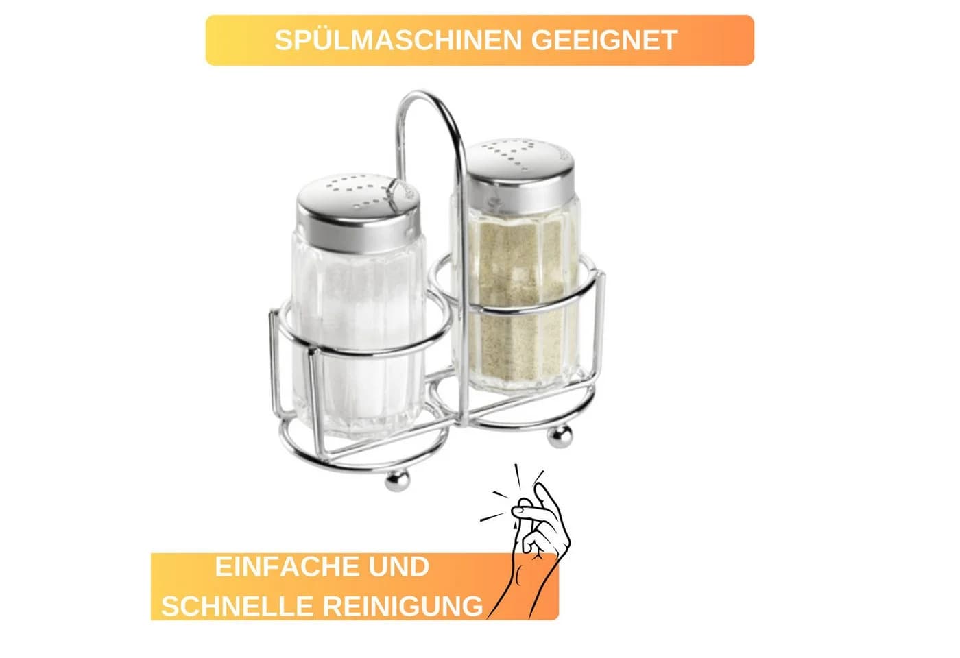 Thiru Salz- / Pfefferstreuer Set mit Ständer & Tragegriff - Bild 4
