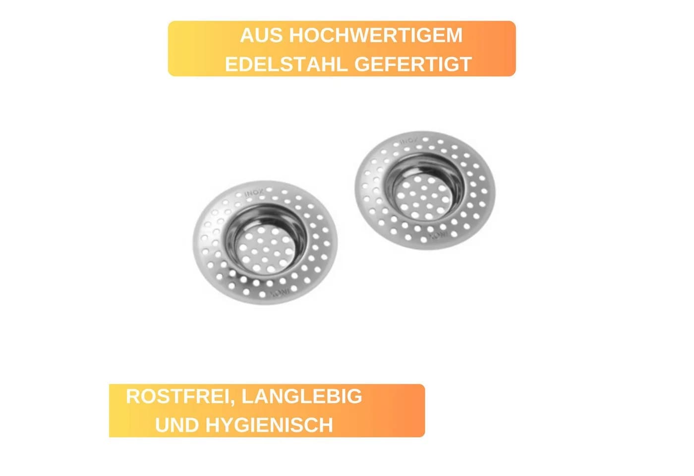 Thiru Abflusssieb 2er Set Edelstahl Ø 7 cm - Bild 5