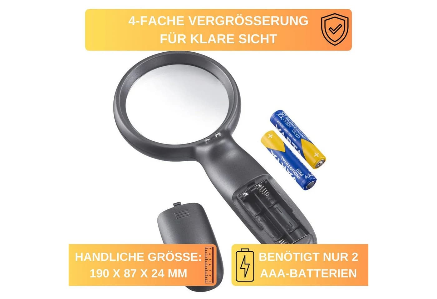 Thiru Leuchtlupe mit Leselampe 4-fache Vergrößerung - Bild 3