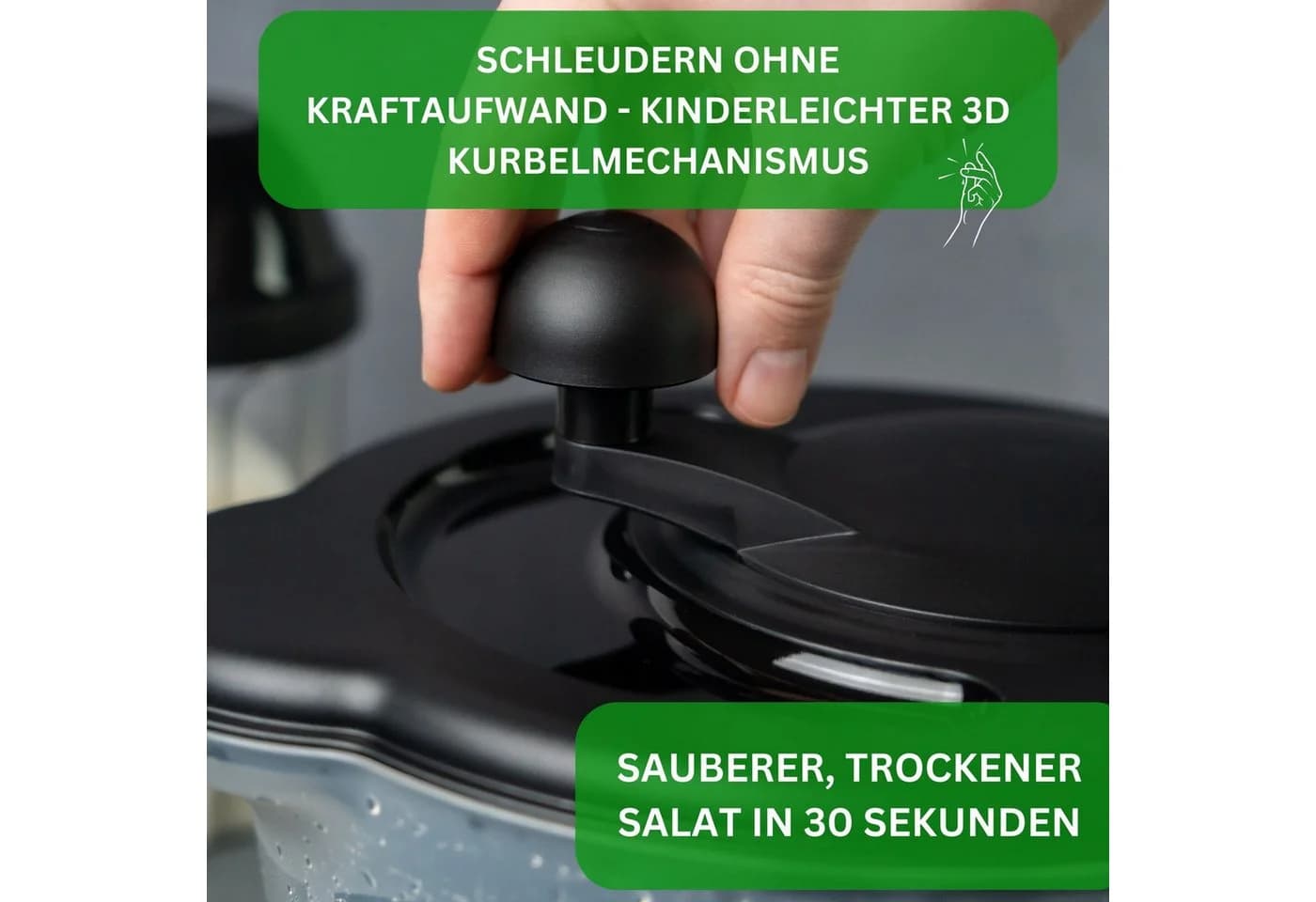 Thiru Salatschleuder Premium 5L BPA-frei Rutschfest Made in Germany