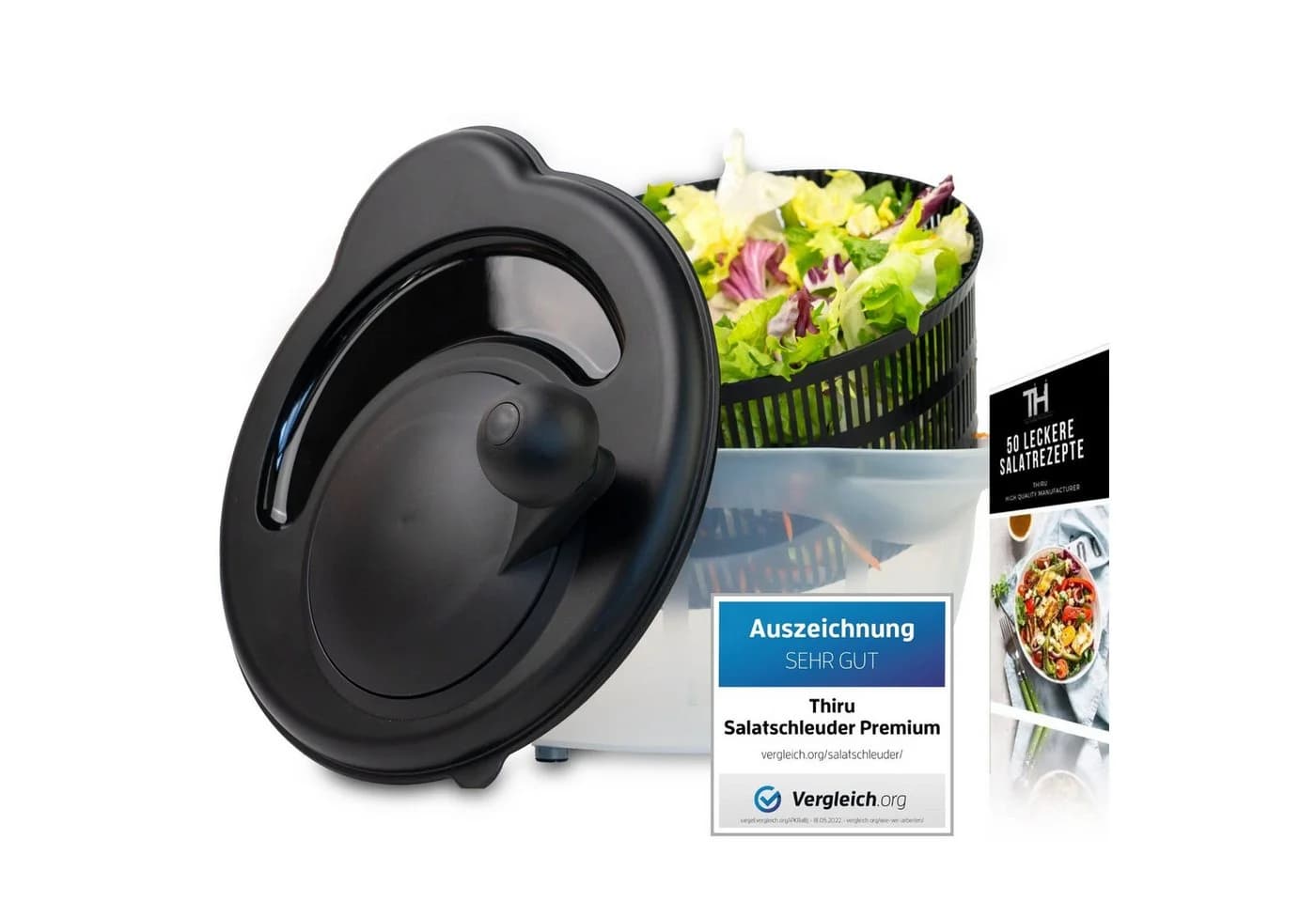 Thiru Salatschleuder Premium 5L BPA-frei Rutschfest Made in Germany - Bild 2