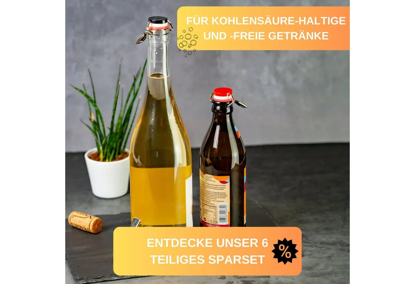 Thiru Flaschenverschluss 3er Set mit Hebel & Silikondichtung - Bild 5