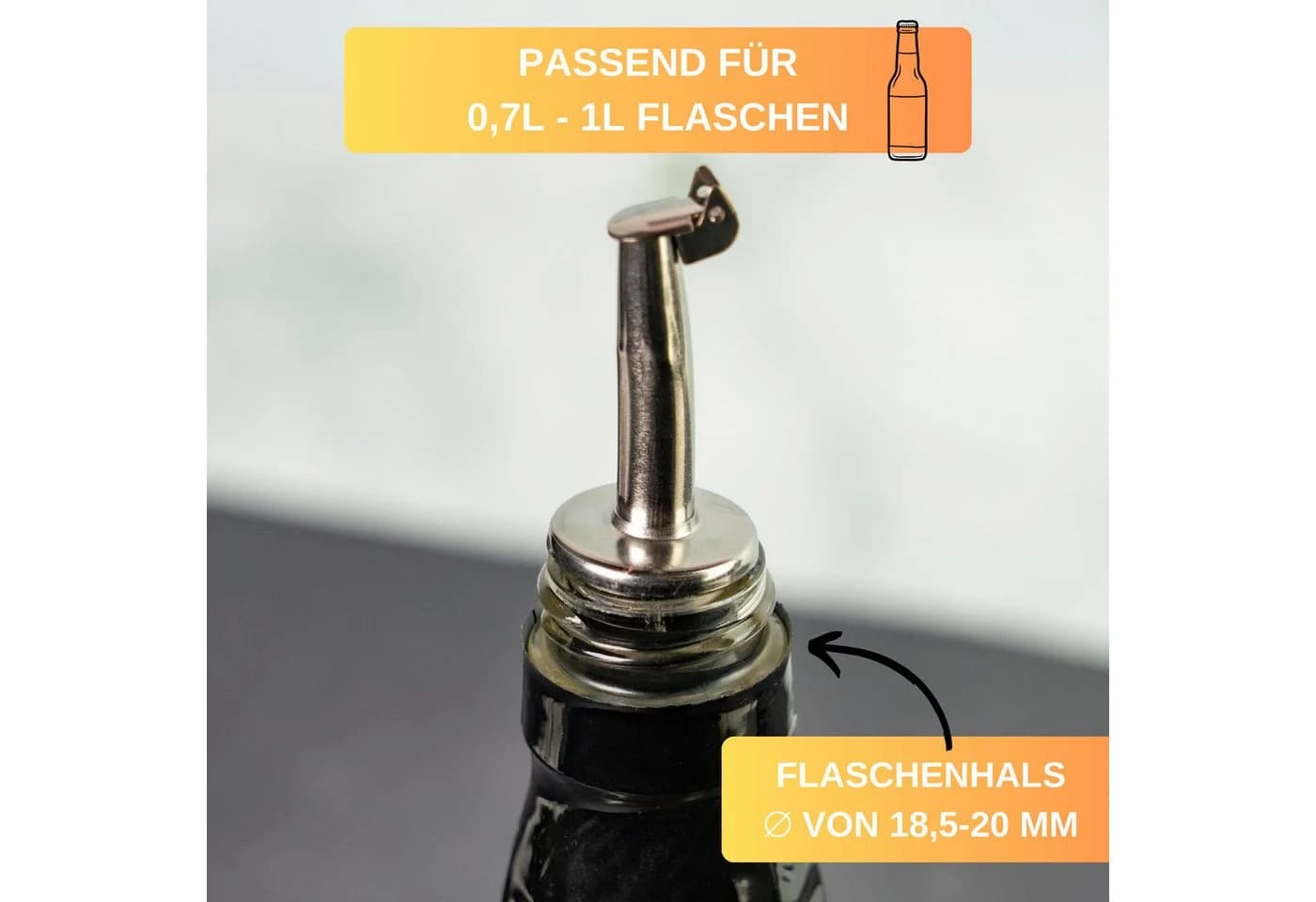 Thiru Flaschenausgießer 2er Set Edelstahl mit Silikonkorken - Bild 3