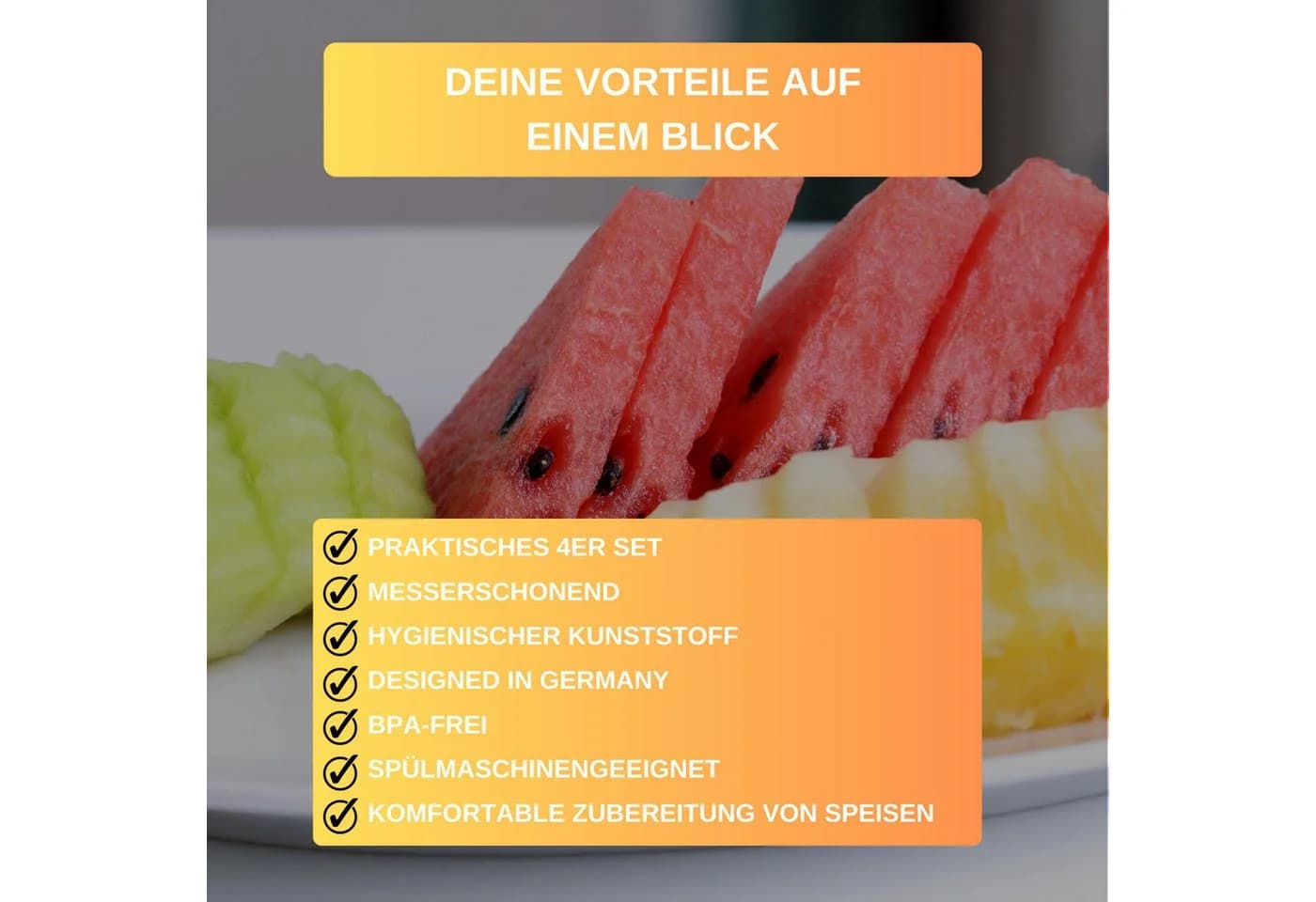 Thiru Schneidebrett 4er Set BPA-freier Kunststoff - Bild 5
