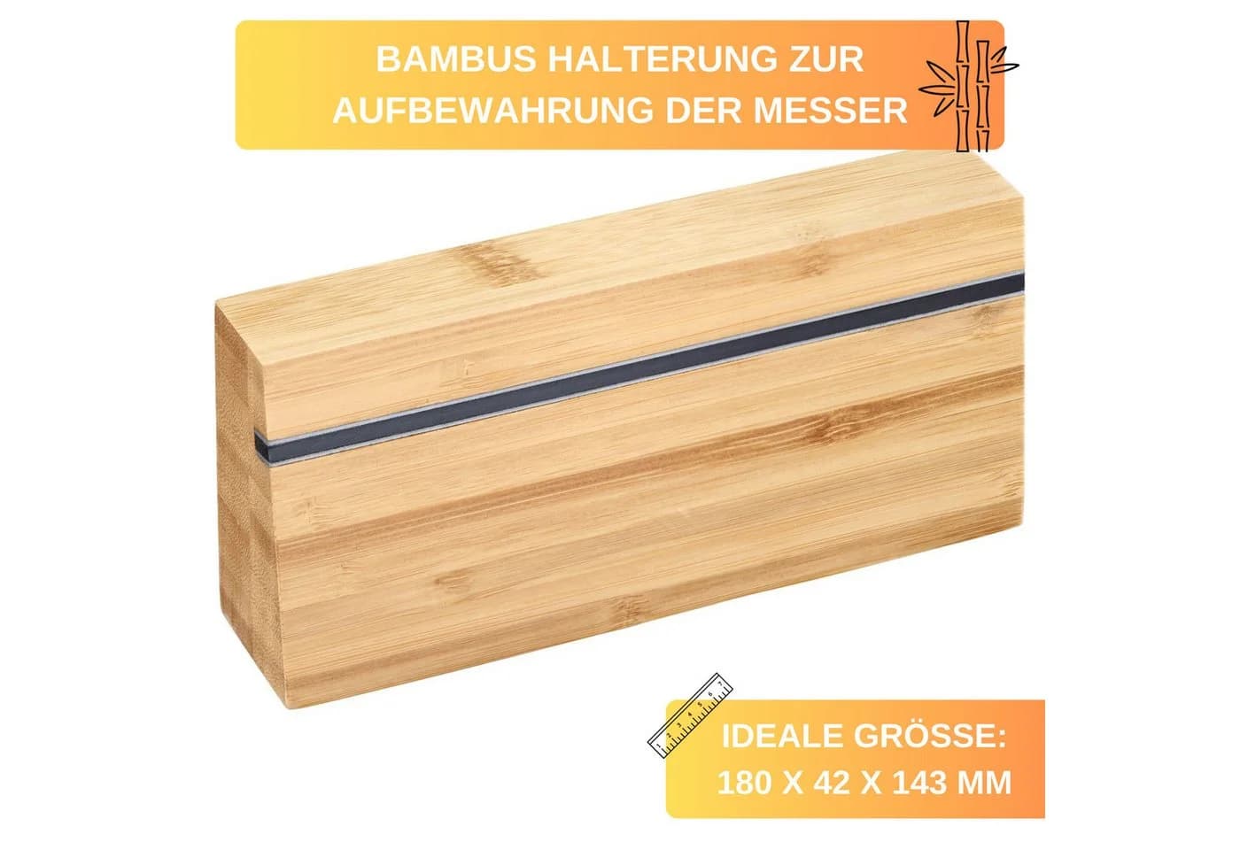 Thiru Käsemesser 5-teiliges Set mit Holzgriff und Bambus-Halterung - Bild 3