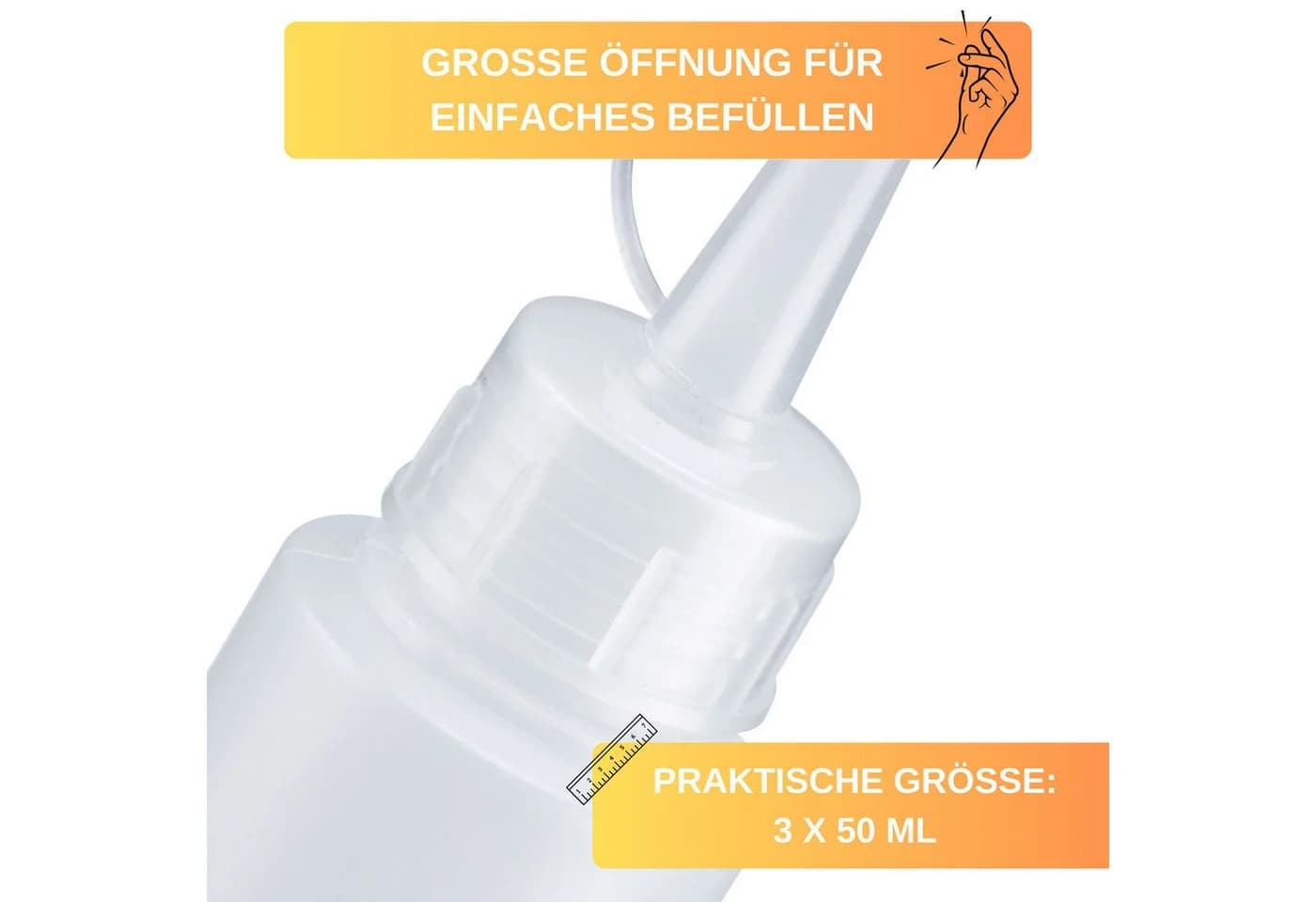 Thiru Quetschflaschen 3er Set BPA-frei mit Verschlusskappe - Bild 3