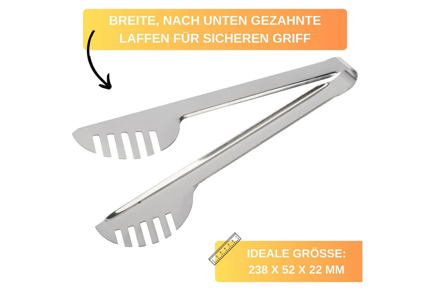 Thiru Spaghettizange und Salatzange Edelstahl - Bild 3
