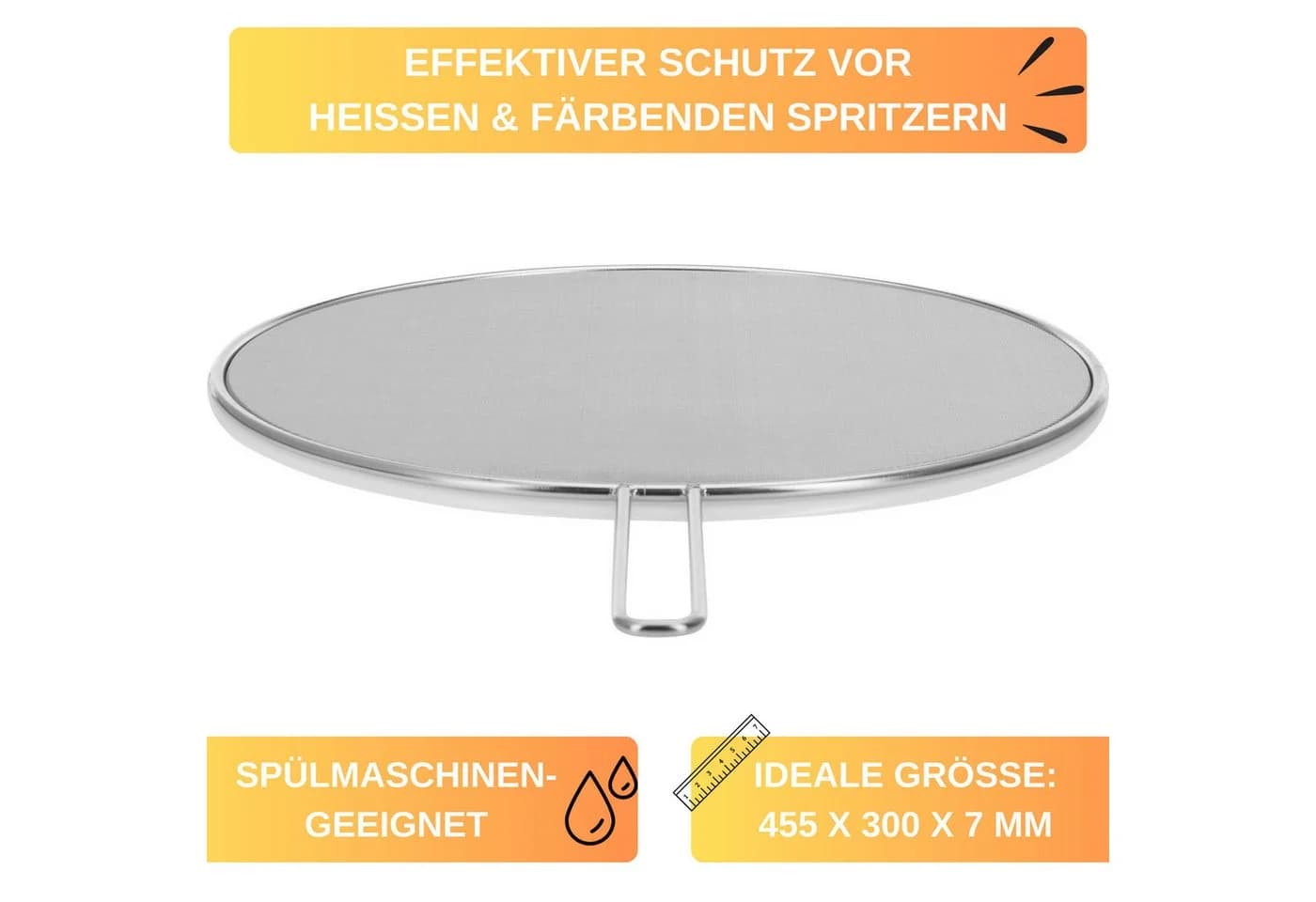 Thiru Spritzschutzdeckel 30 cm Edelstahl Netz - Bild 3