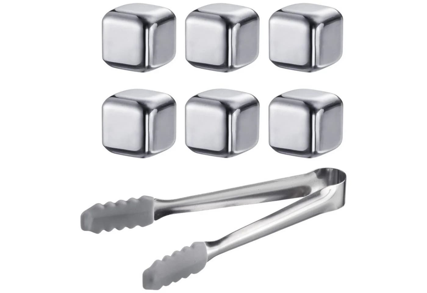 Thiru Eiswürfel-Steine 7-tlg. Set Edelstahl silber - Bild 2