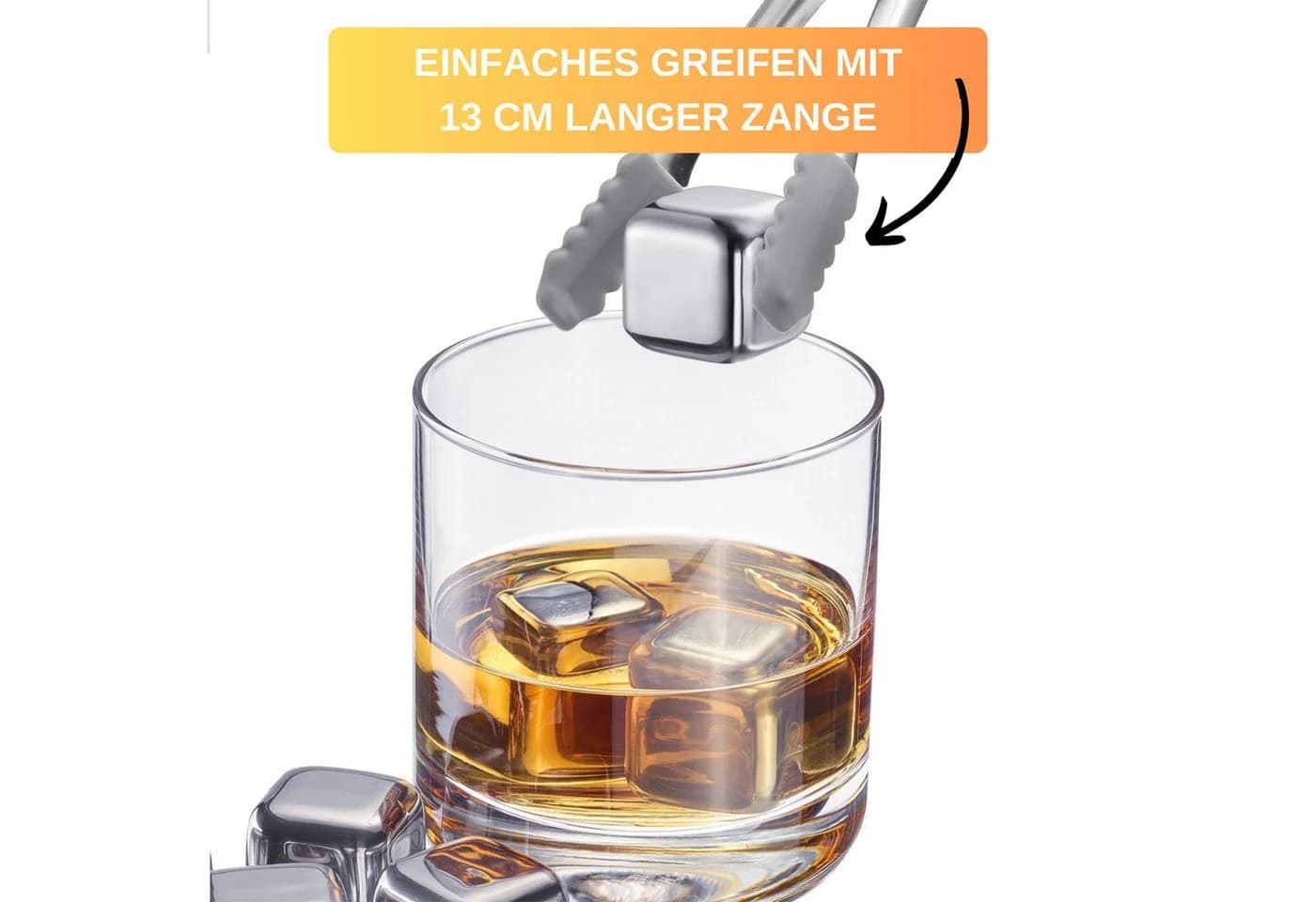 Thiru Eiswürfel-Steine 7-tlg. Set Edelstahl silber - Bild 5