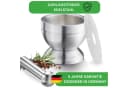 Thiru Mörser Premium Edelstahl mit Stößel und Deckel Ø 10 cm Bild 1