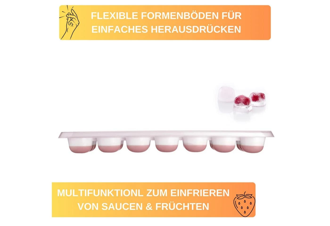 Thiru Eiswürfelform 2er Set mit Deckel BPA-Frei - Bild 4