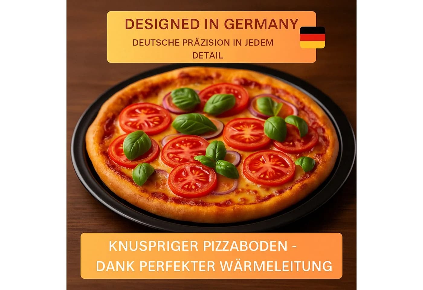 Thiru Pizzablech Emaille Ø 28 cm - Schnittfest & Hitzebeständig