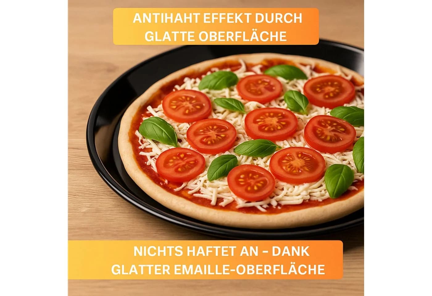 Thiru Pizzablech Emaille Ø 28 cm - Schnittfest & Hitzebeständig - Bild 5