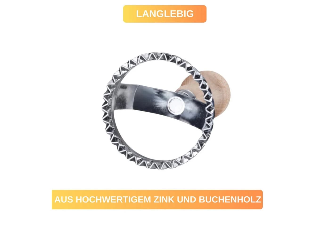 Thiru Ravioli-Ausstecher mit Teigrad - Zink & Buchenholz - Bild 5
