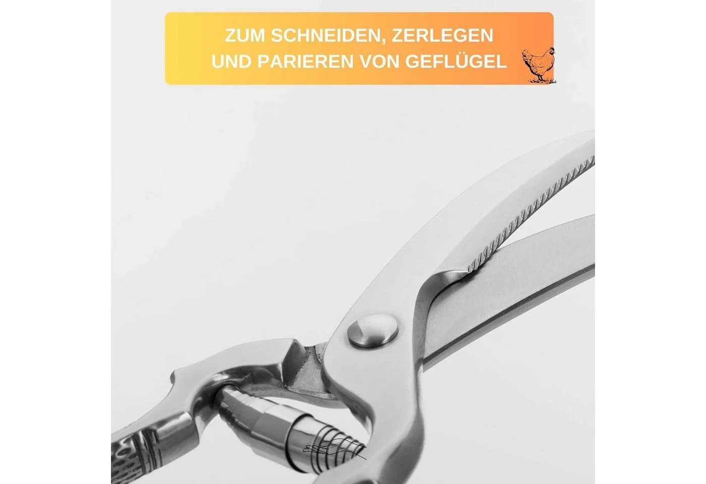 Thiru Geflügelschere Premium mit Federmechanismus & Edelstahl-Griffen